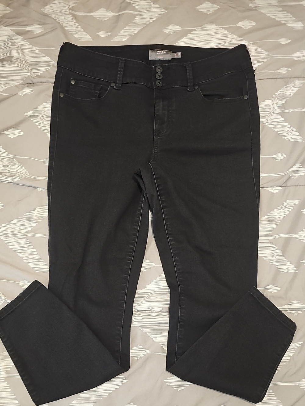 Torrid Black High-Rise Skinny Jean Jeggings with Triple-Button Waist